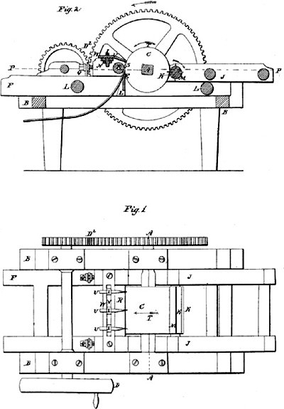 Лущильный станок, разработанный Генри Хамфри.США, 1842 год