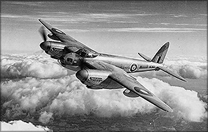 Самолет de Havilland Mosquito (DH-98). Великобритания – самолет в полете 