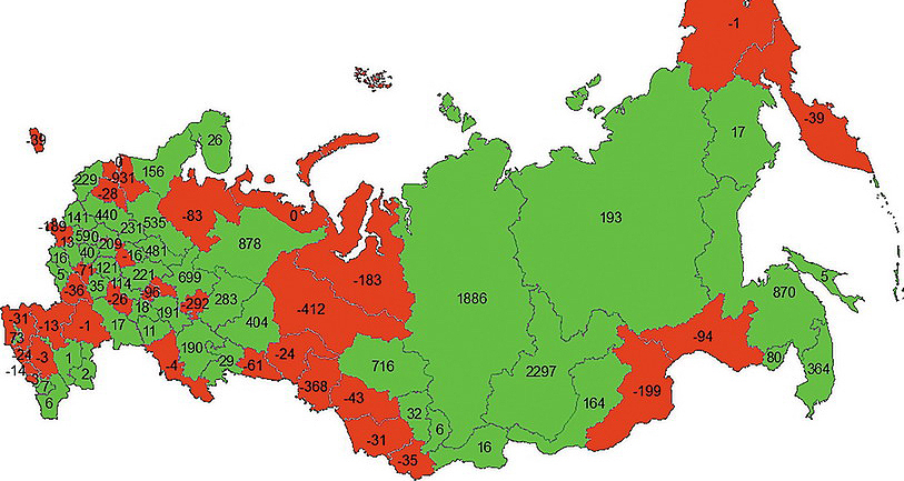 Рис. 1. Динамика заготовки древесины в РФ в 2013–2014 годах
