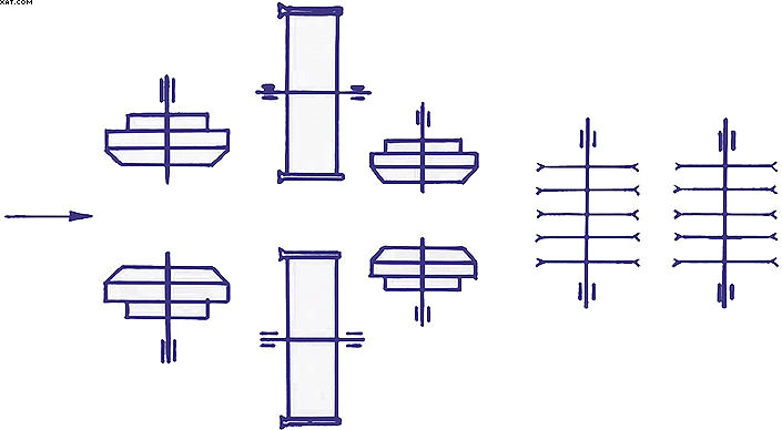 Рис. 3. Схема фрезерноленточнопильной линии модели ЛФП1