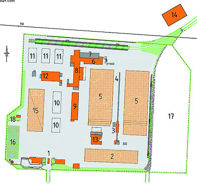 Рис. 1. План-схема расположения  объектов деревообрабатывающего  комплекса «ММ-Ефимовский»