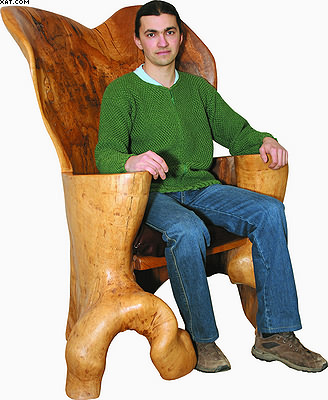 Кресло «Трон». Изготовлено из цельного дупла старого дуба