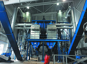 Выгрузка измельченного сырья для производства пеллет из дробилок осуществляется шнековыми конвейерами и пневмотранспортной системой. ЛПК «Аркаим»