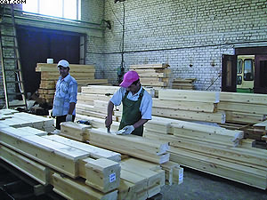 Подготовка очередного комплекта деревянного коттеджа