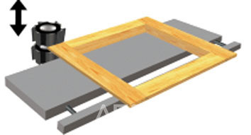 Обработка створок оконных блоков, дверей и других рамочных конструкций по наружному контуру с поддержкой передней выдвижной расширительной планкой