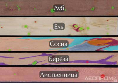 Доски из древесины разных пород, размеченные «киберплотниками»