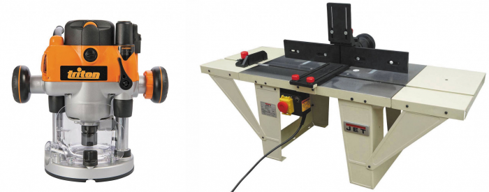 Рис. 15. Универсальный фрезерный стол JET JRT-2 и ручной электрофрезер TRITON