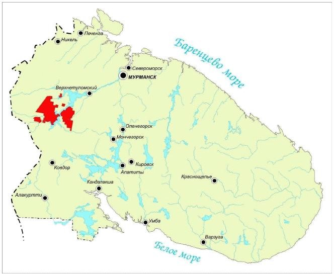 Карта лесничеств мурманской области